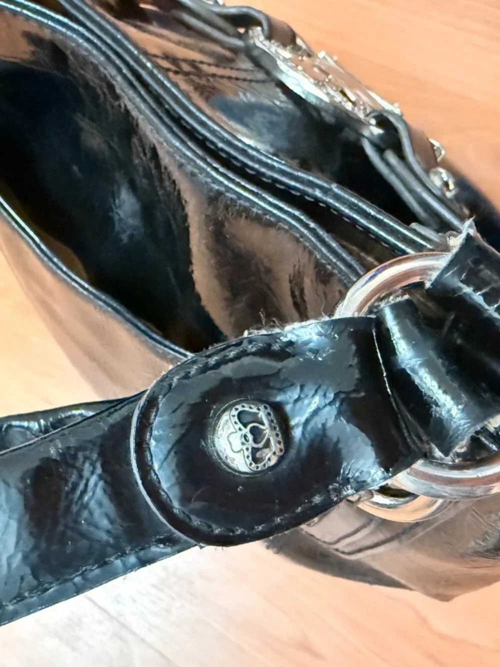 Kathy Van Zeeland Black & Silver Purse